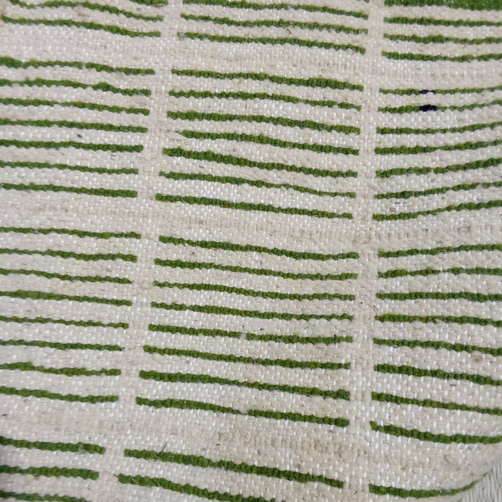 Wool Boho Minimalist Carpet - Custom Handmade Moroccan Green Berber Rug