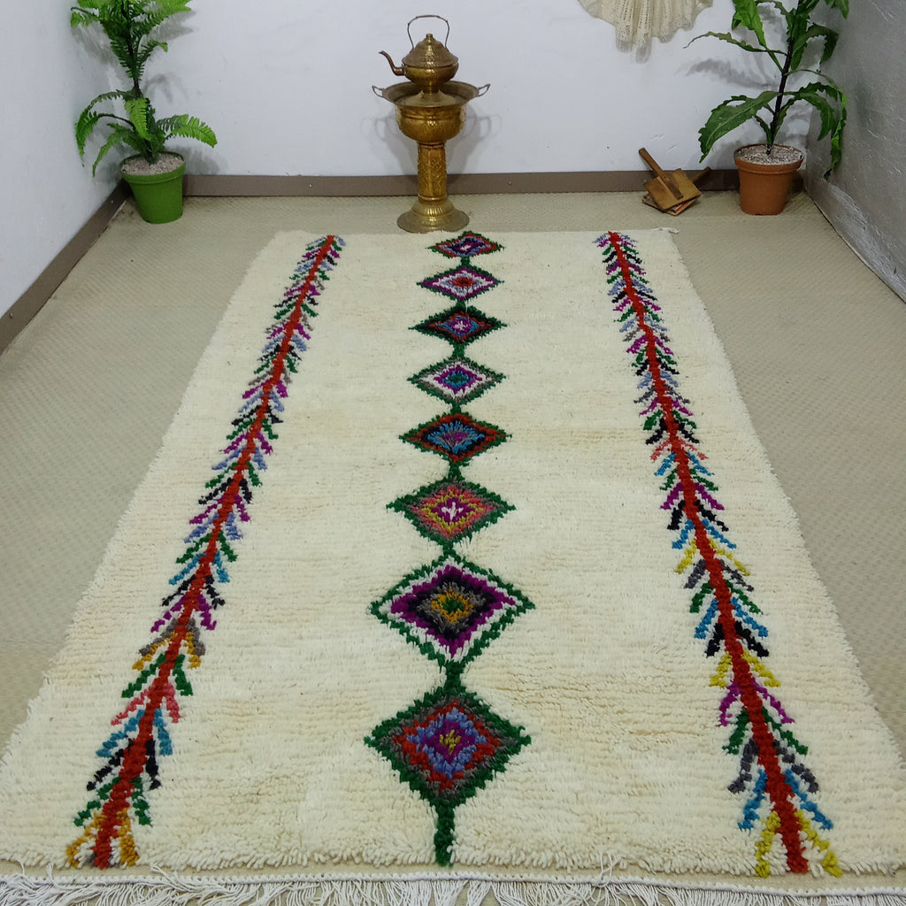 Custom Boho Moroccan Area Rug, Handwoven Wool Berber Carpet, Tribal Diamond Pattern Rug
