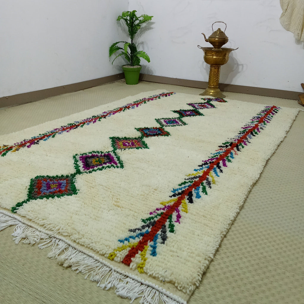 Custom Boho Moroccan Area Rug, Handwoven Wool Berber Carpet, Tribal Diamond Pattern Rug