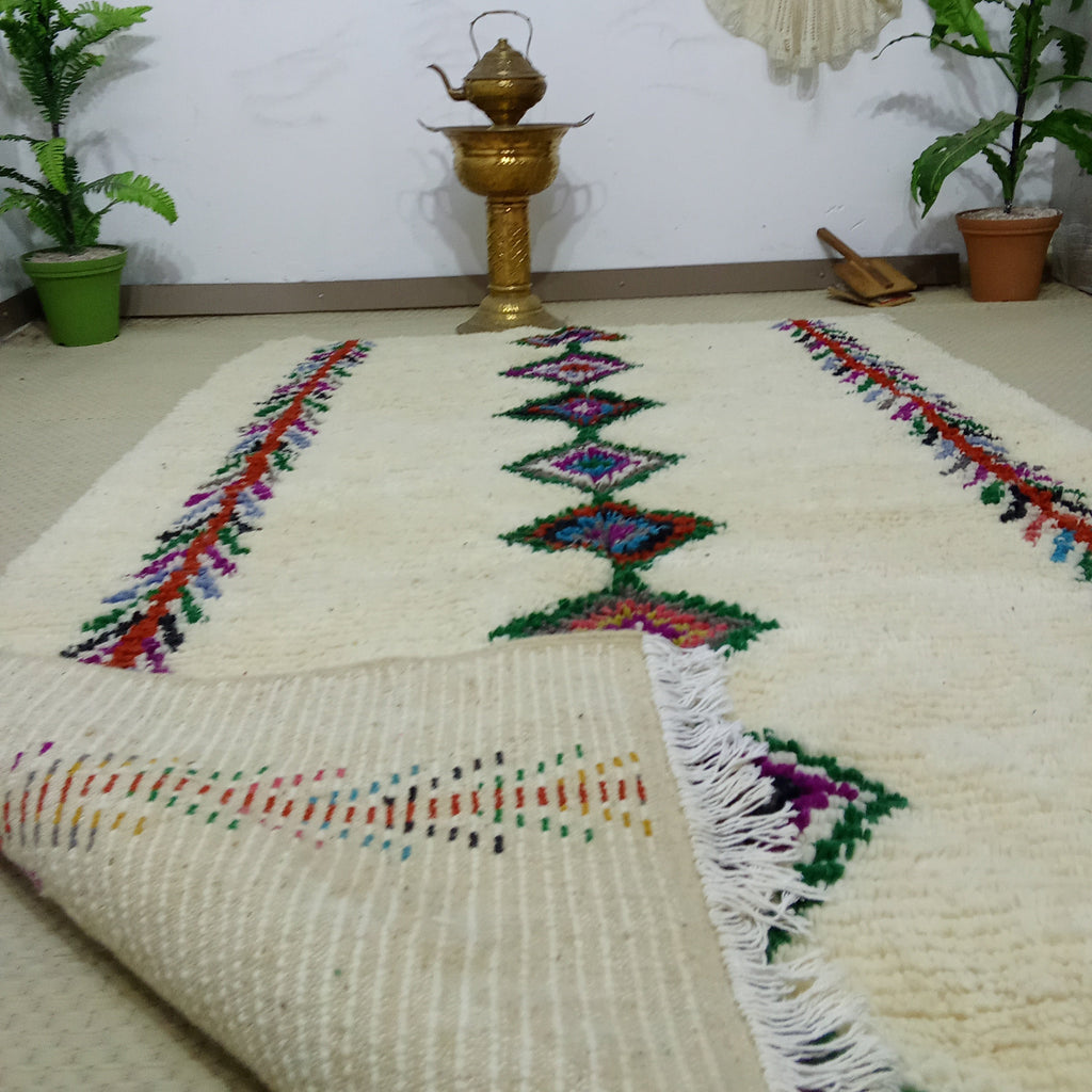 Custom Boho Moroccan Area Rug, Handwoven Wool Berber Carpet, Tribal Diamond Pattern Rug