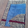 Handmade Moroccan Custom Rug – Blue Geometric Design