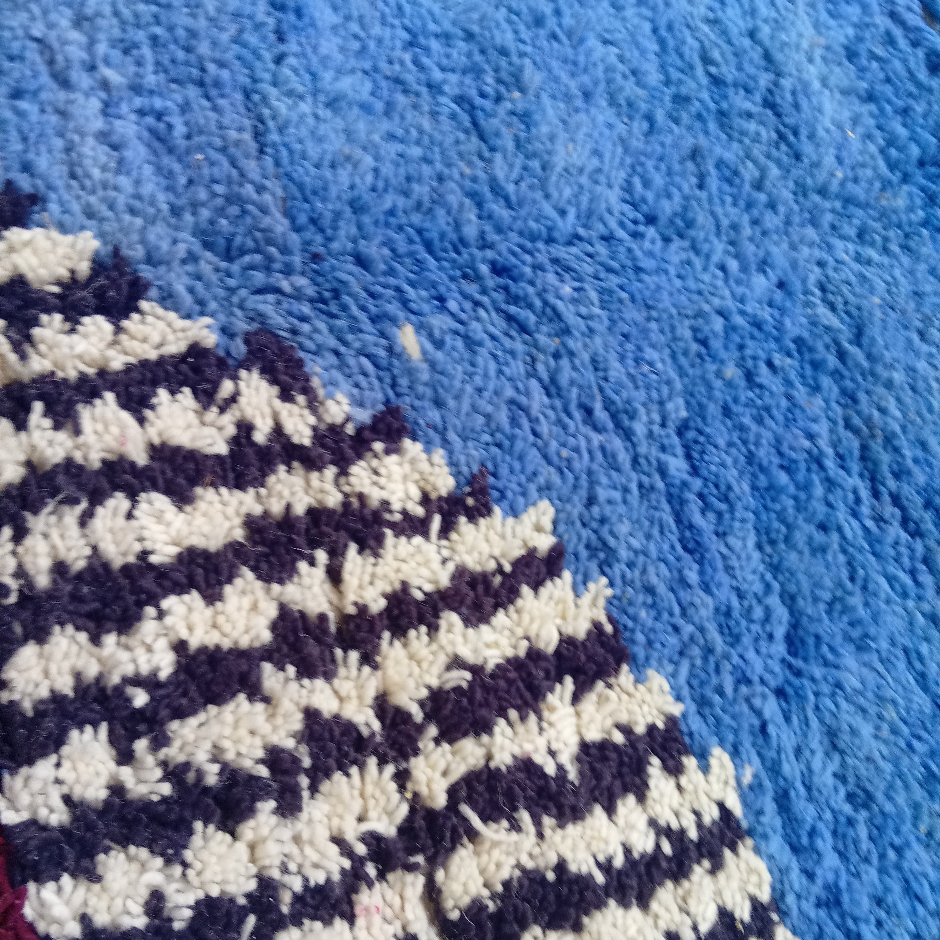 Handmade Moroccan Custom Rug – Blue Geometric Design