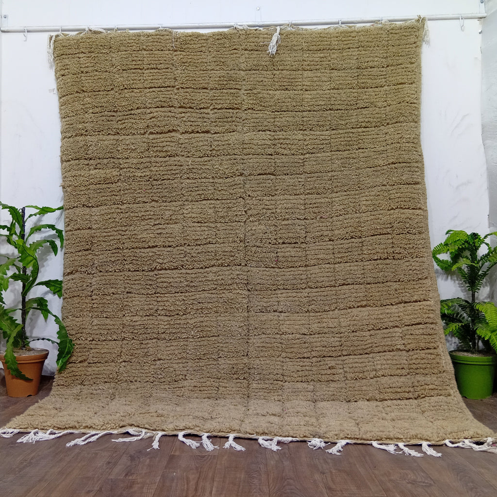 Handmade Moroccan Berber Rug – Neutral Wool Minimalist Carpet, Custom Boho Decor