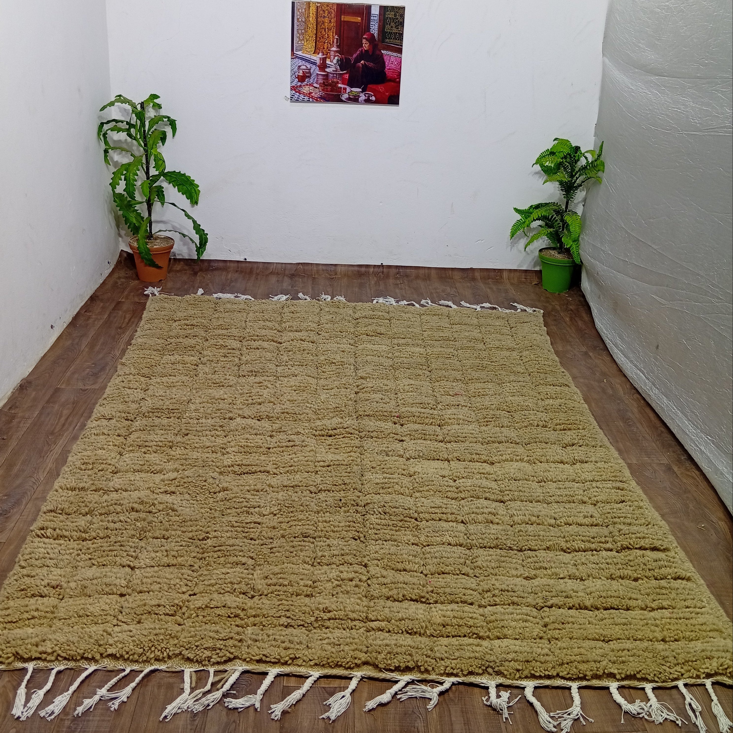 Custom Moroccan Rug Handmade Wool Area Rug | Minimalist Berber Carpet | Boho Scandinavian Home Decor | Made to Order