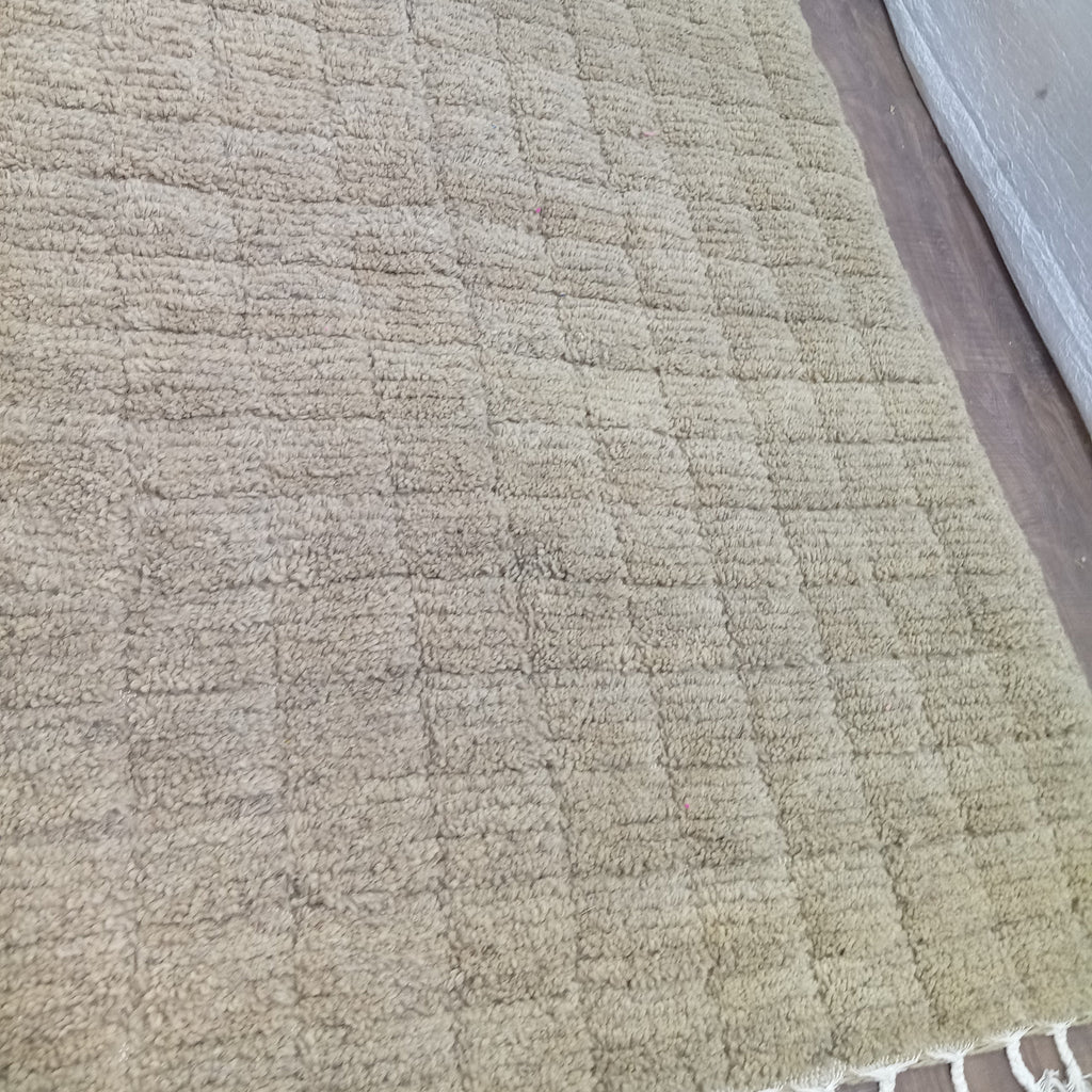 Handmade Moroccan Berber Rug – Neutral Wool Minimalist Carpet, Custom Boho Decor