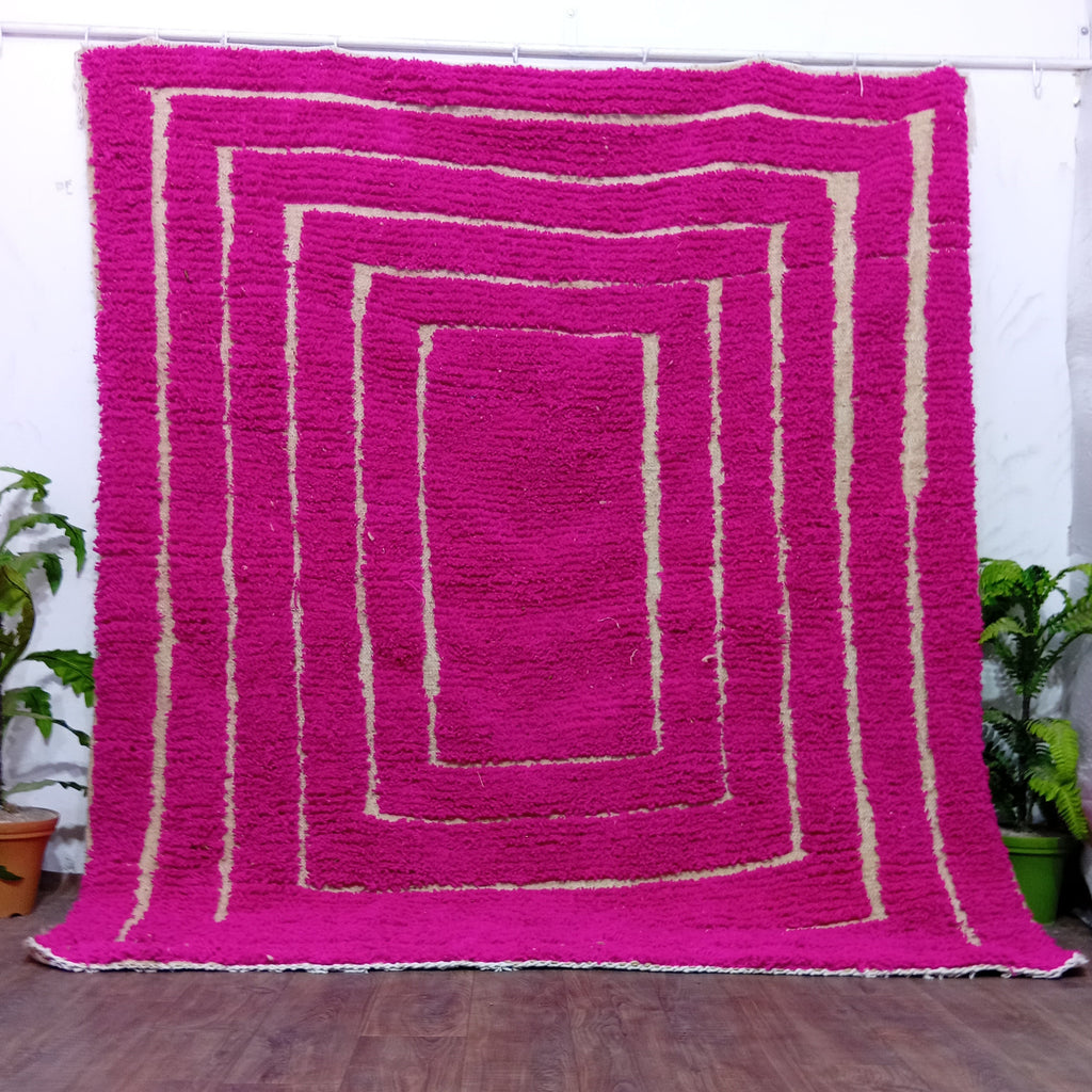 Blush Moroccan Boujaad Rug – Custom Artisan Dream in Pink