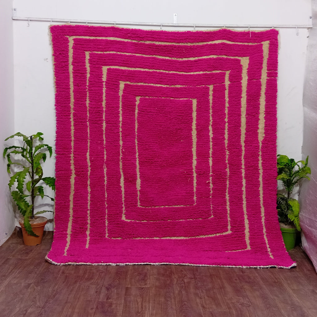 Blush Moroccan Boujaad Rug – Custom Artisan Dream in Pink