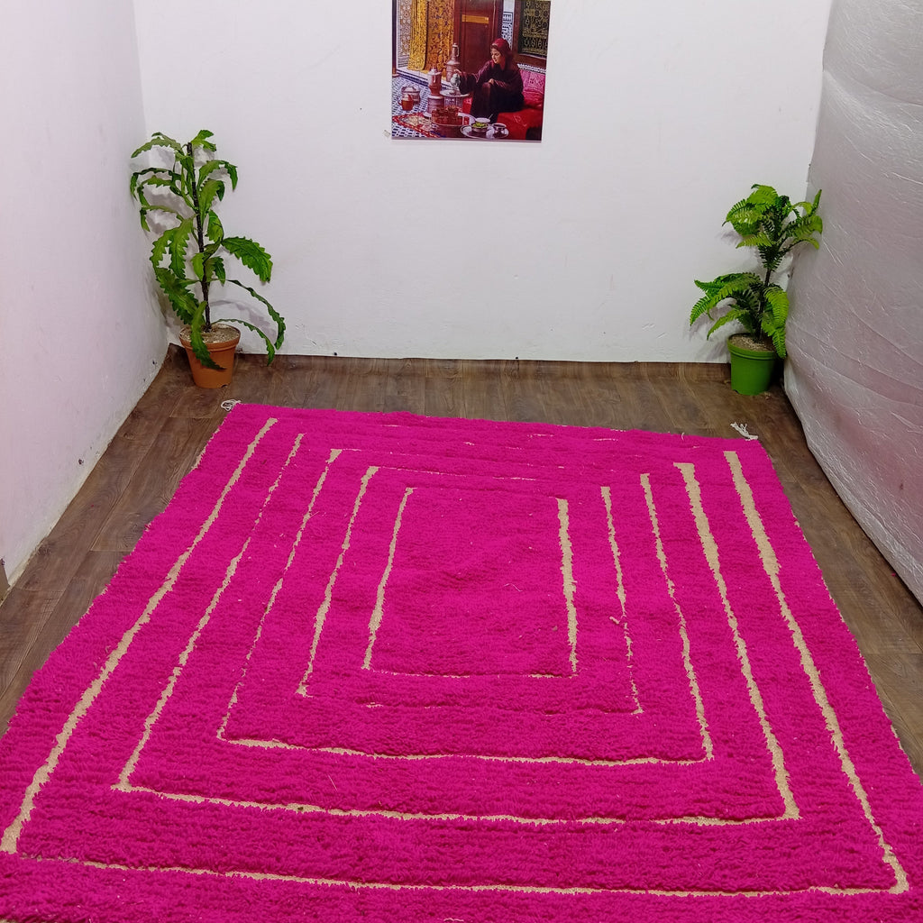 Blush Moroccan Boujaad Rug – Custom Artisan Dream in Pink
