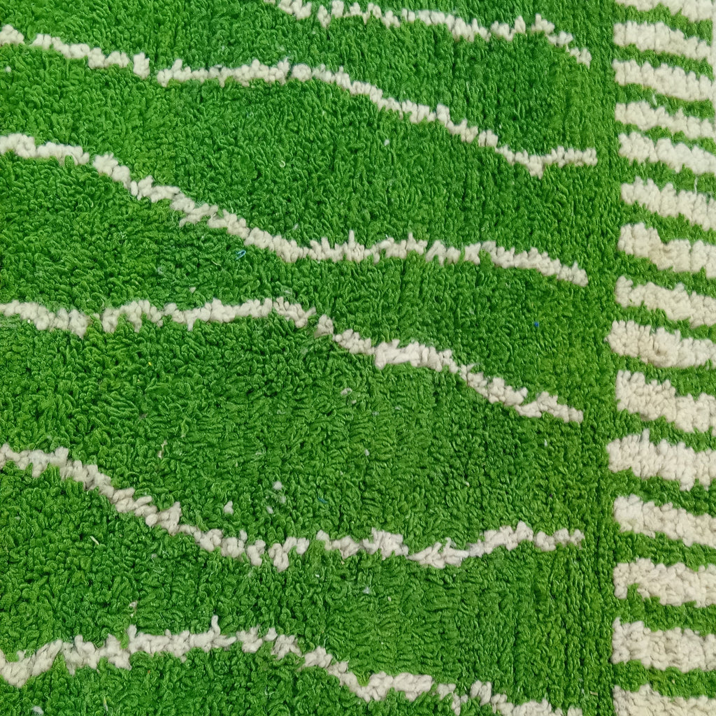 Vibrant Green Moroccan Boujaad Rug – Handmade & Made to Order