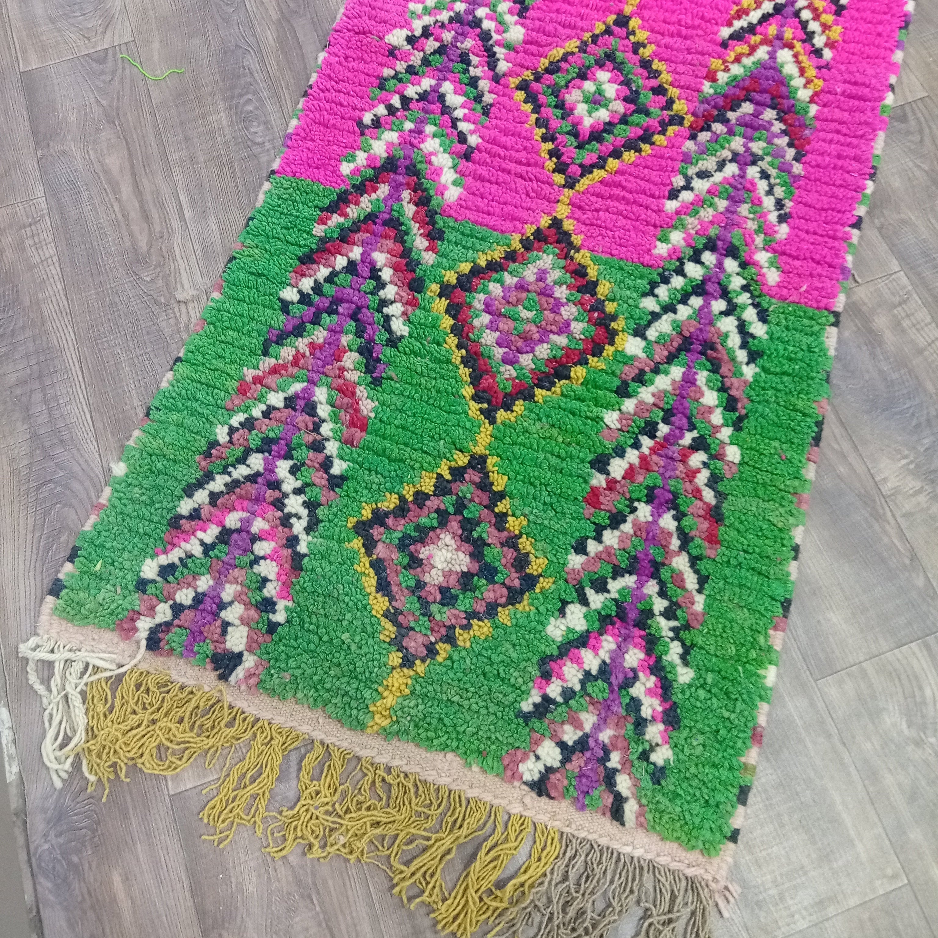 Moroccan Berber Runner Rug, Handwoven Wool Geometric Hallway Carpet, Colorful Boho Floor Runner, Made to Order Handmade Moroccan Decor