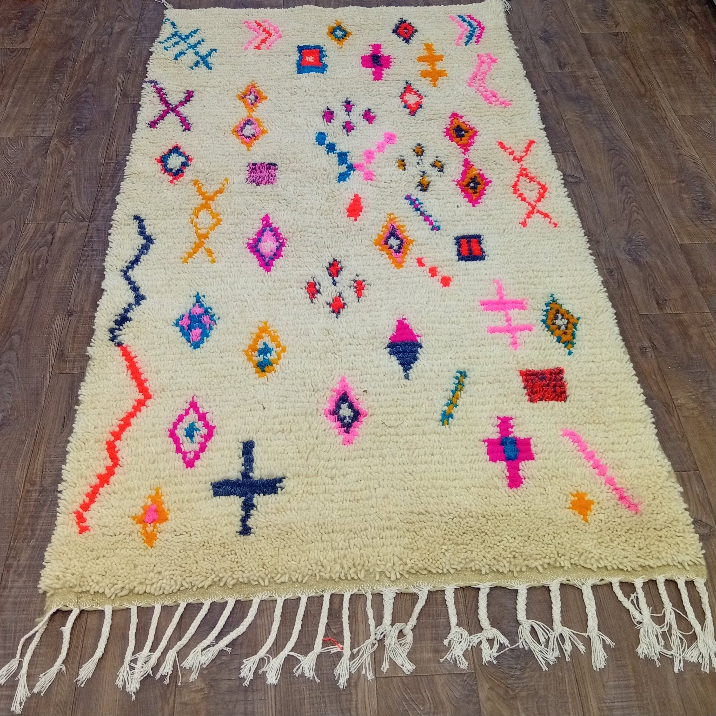 Handmade Moroccan Berber Rug, Geometric Tribal Area Rug, Boho Statement Decor