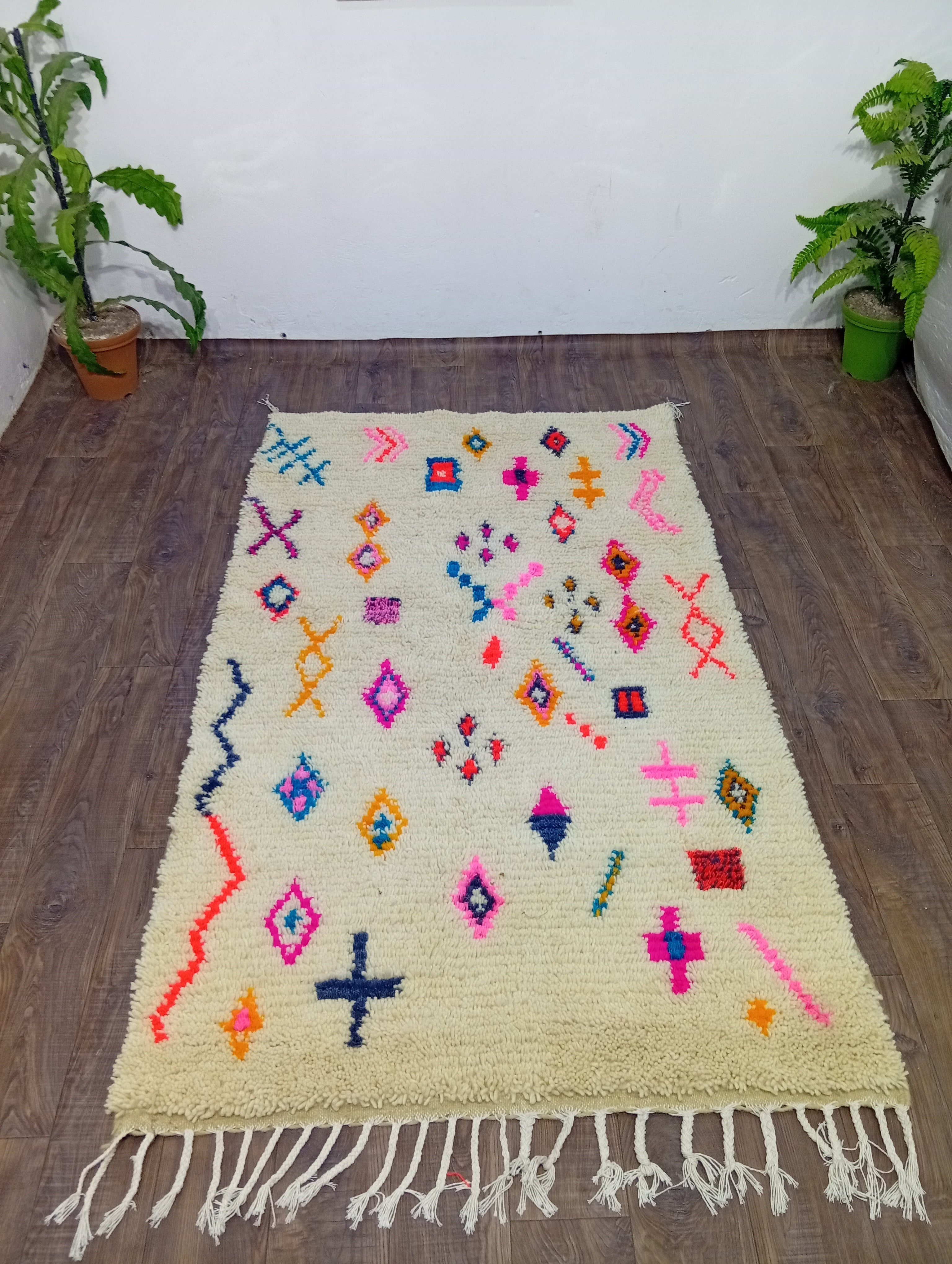Handmade Moroccan Berber Rug, Geometric Tribal Area Rug, Boho Statement Decor