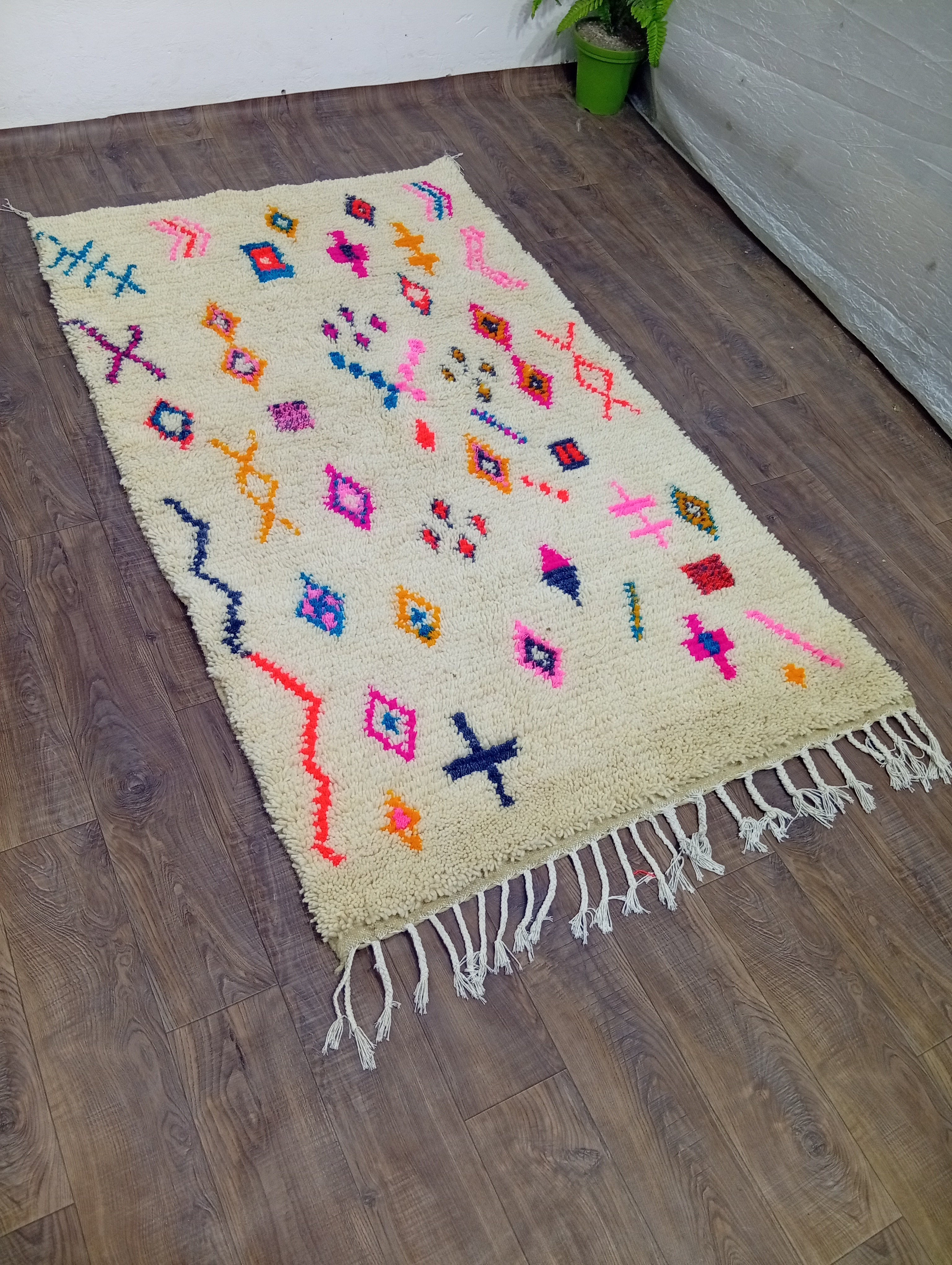 Handmade Moroccan Berber Rug, Geometric Tribal Area Rug, Boho Statement Decor