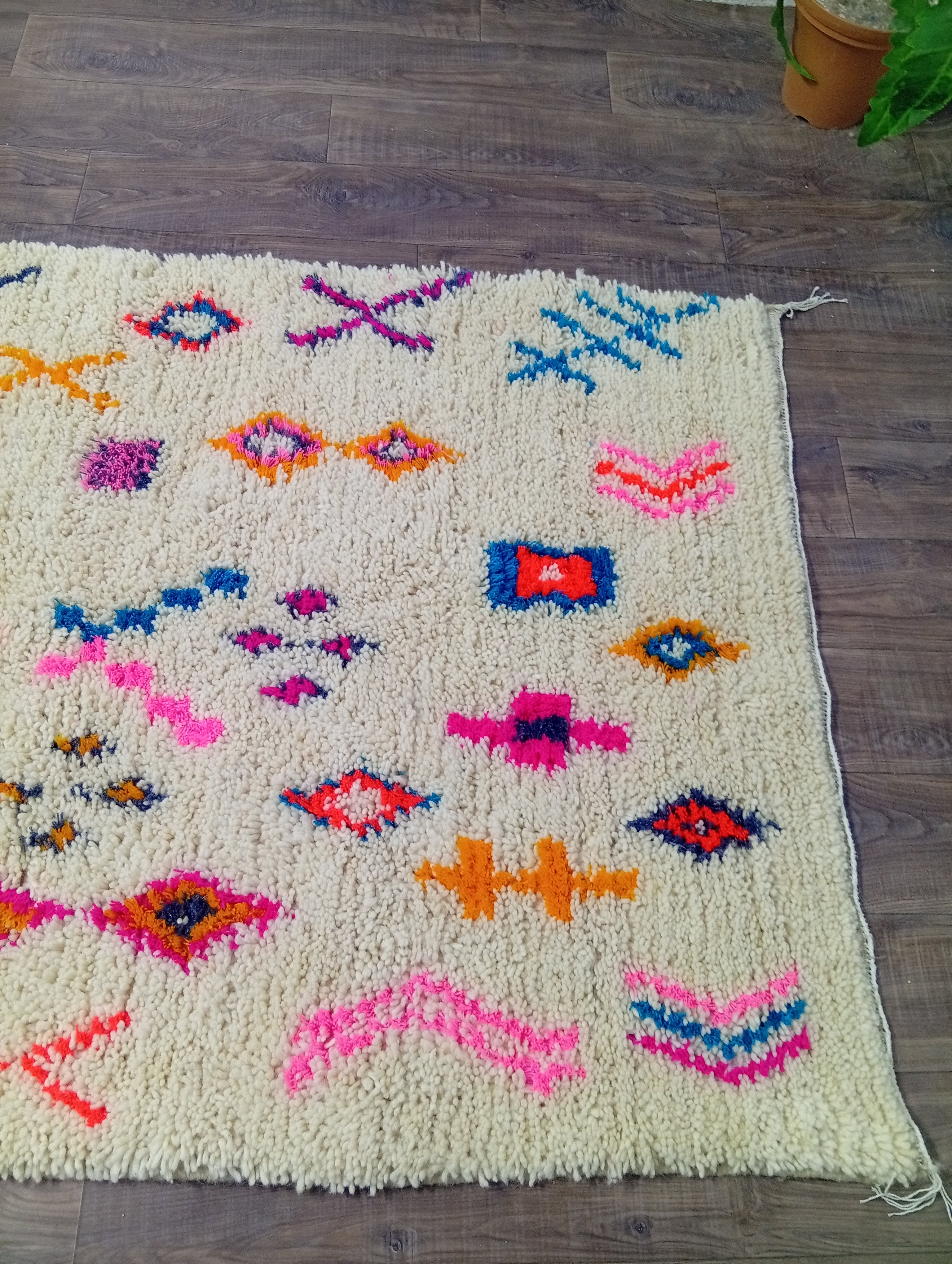Handmade Moroccan Berber Rug, Geometric Tribal Area Rug, Boho Statement Decor