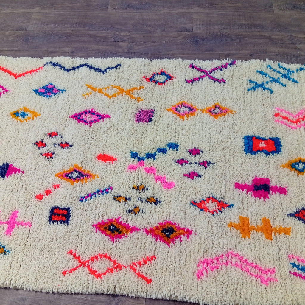 Handmade Moroccan Berber Rug, Geometric Tribal Area Rug, Boho Statement Decor
