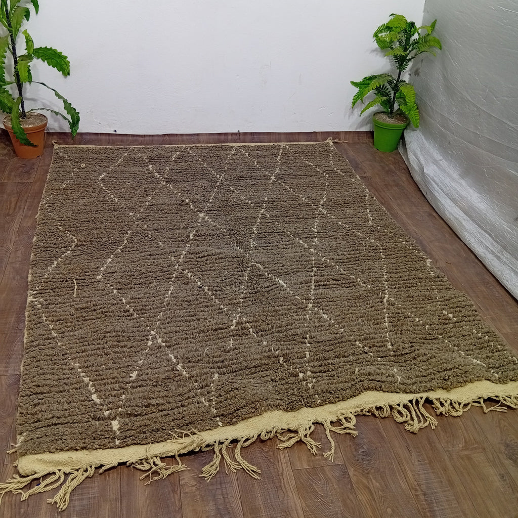 Custom Gray Moroccan Rug – Handmade Berber Wool Area Rug