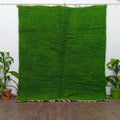 Custom Handmade Moroccan Rug in Green, Thick Wool Berber Carpet