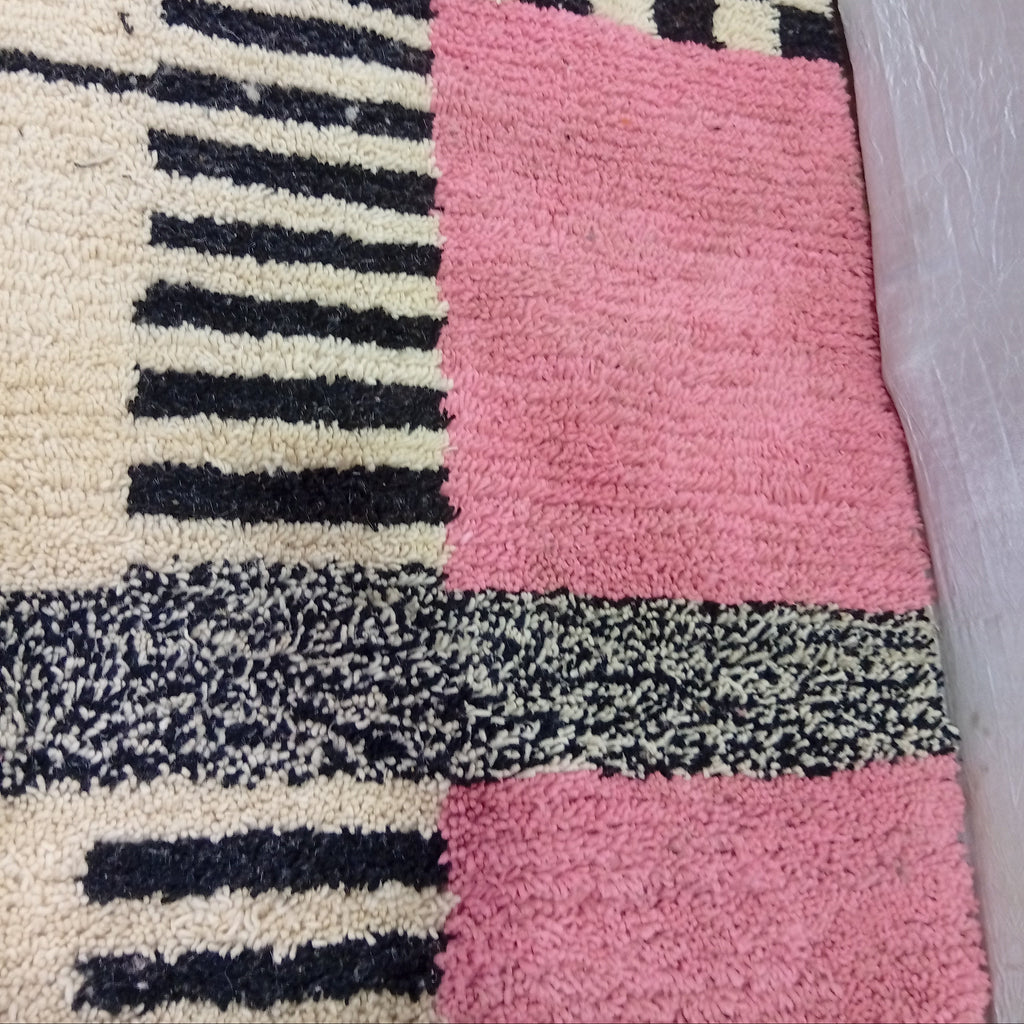 Custom Checkered Moroccan Wool Rug – Handmade Plush Berber Carpet for Living Room or Bedroom
