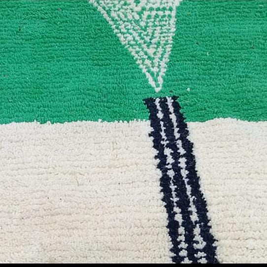 Custom Handmade Moroccan Rug, Made-to-Order Boujaad Wool Carpet, Green Geometric Berber Area Rug, Boho Statement Decor