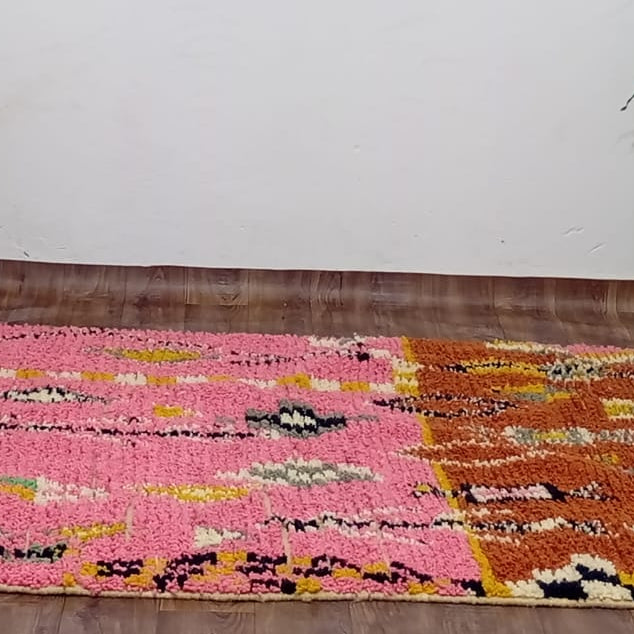 Handmade Moroccan Berber Rug – Pink & Terracotta Tribal Design | Custom Wool Statement Rug