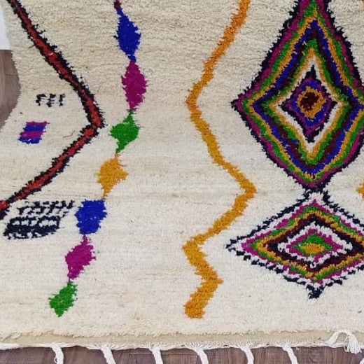 Handmade Moroccan Berber Rug, Colorful Diamond Wool Rug, Custom Boho Area Carpet.