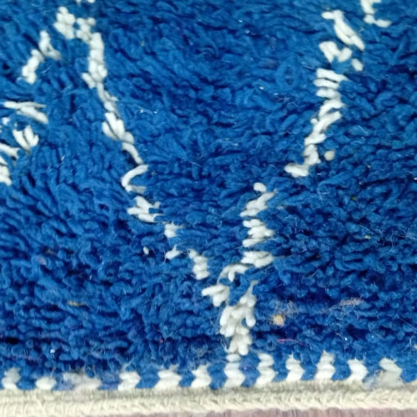 Custom Blue Moroccan Diamond Rug – Handmade Berber Wool