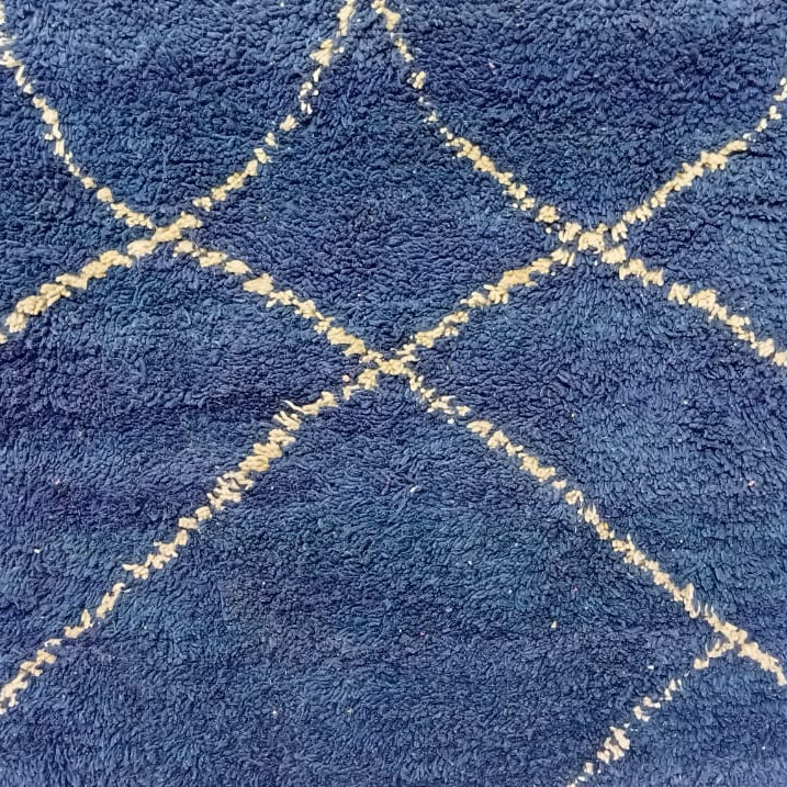 Custom Blue Moroccan Diamond Rug – Handmade Berber Wool