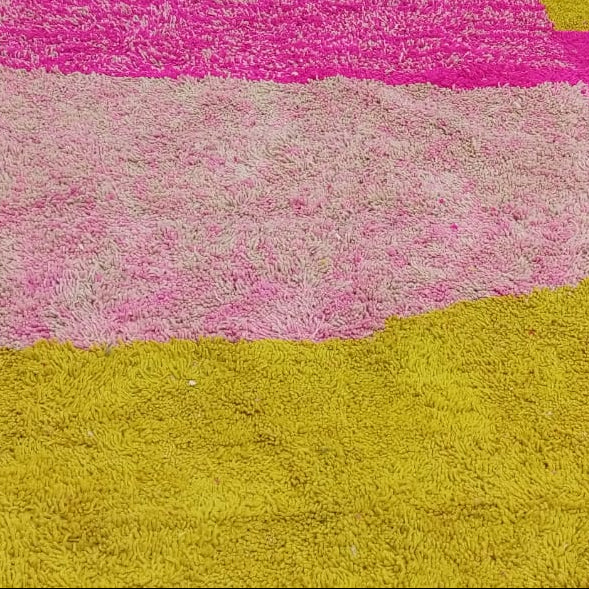 Custom Pink and Yellow Moroccan Wool Rug
