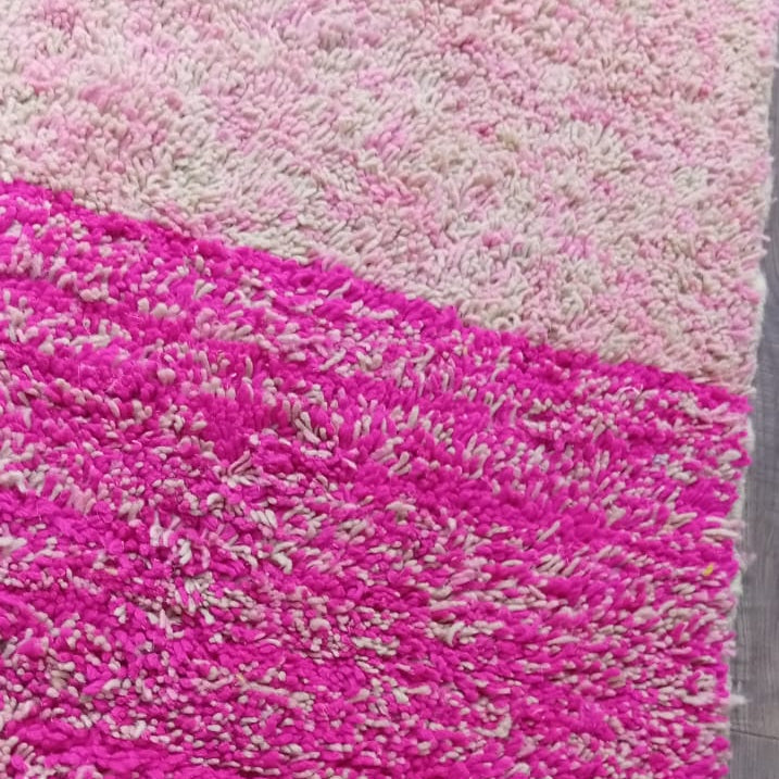 Custom Pink and Yellow Moroccan Wool Rug