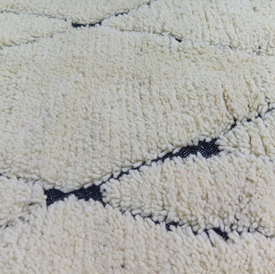 Custom Minimalist Boho Rug, Beni Ourain Moroccan Rug, White Wool Rug