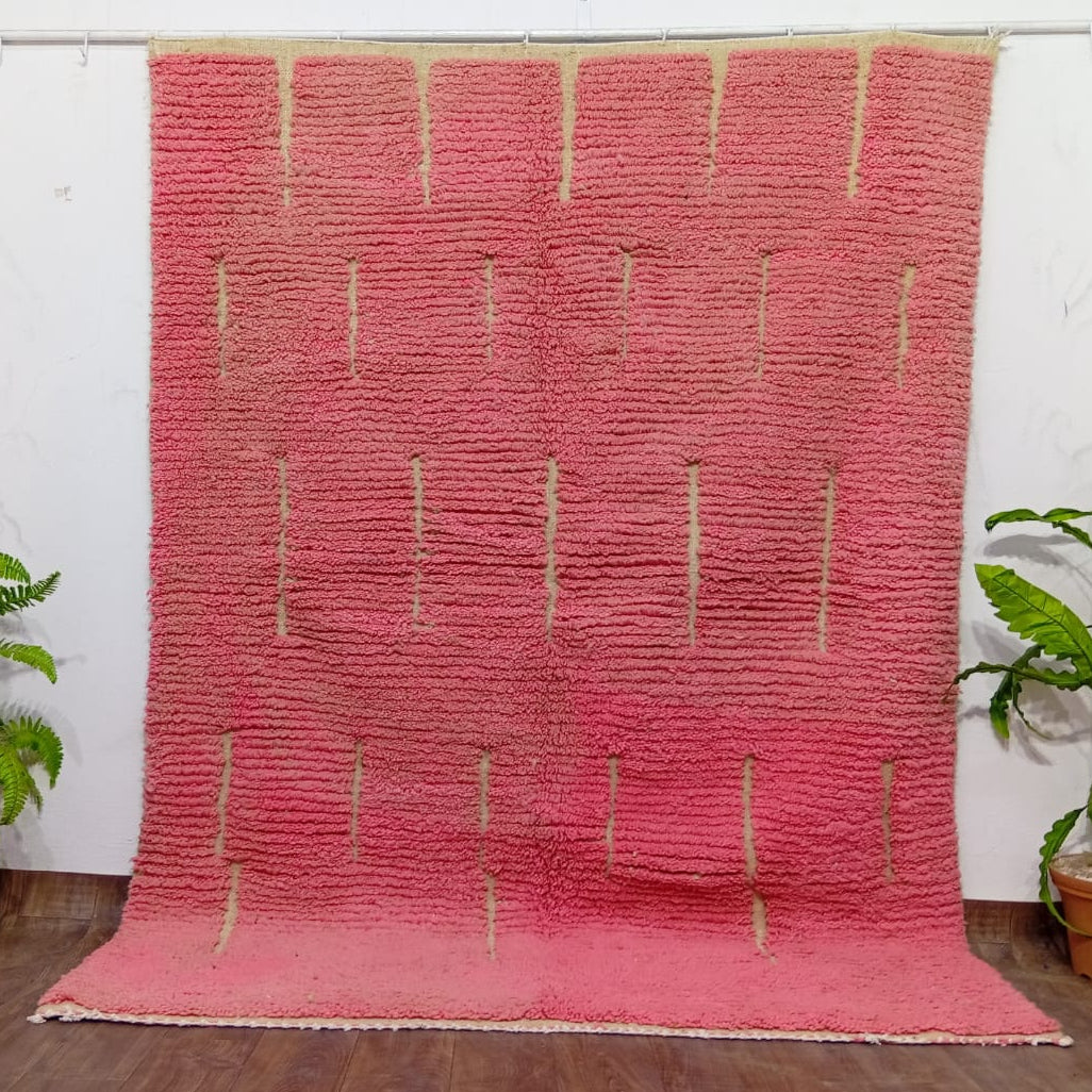 Handmade Custom Berber Rug | Moroccan Blush Pink Wool Rug