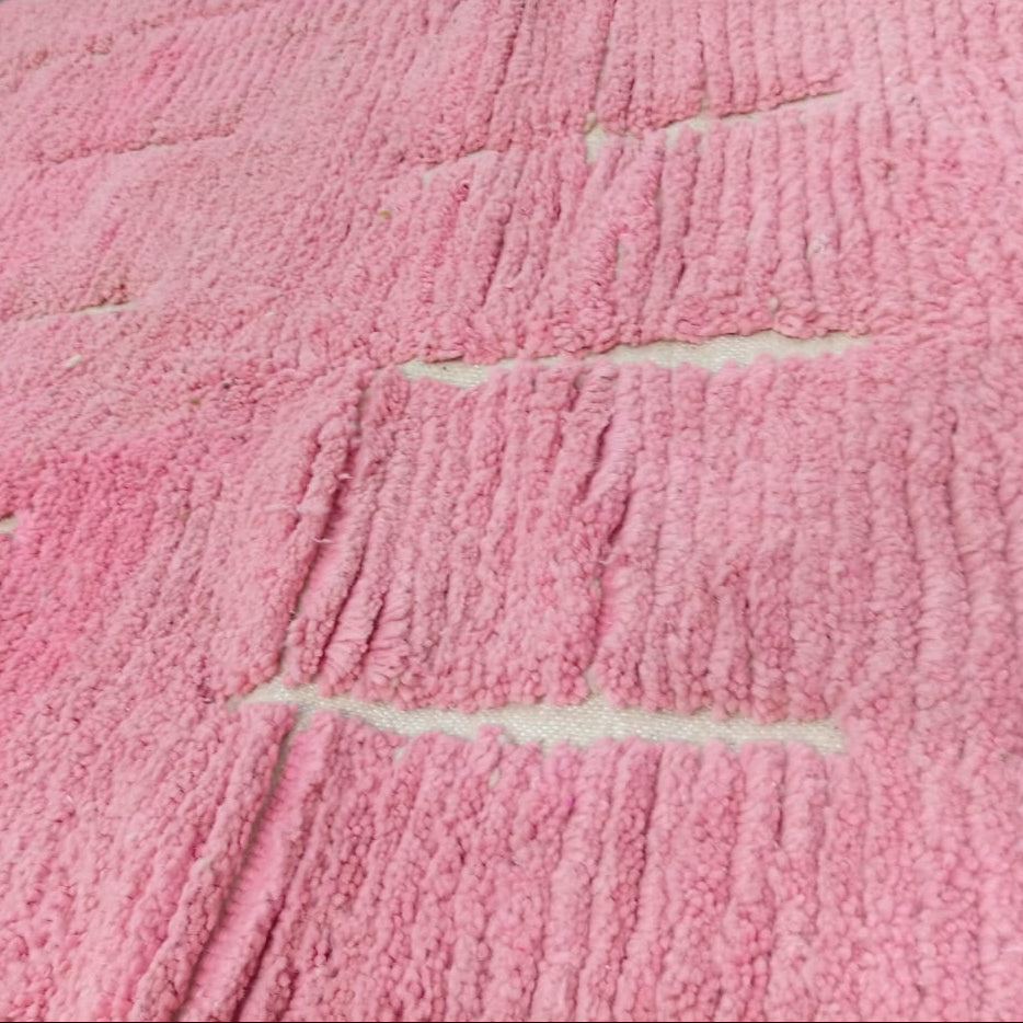 Handmade Custom Berber Rug | Moroccan Blush Pink Wool Rug