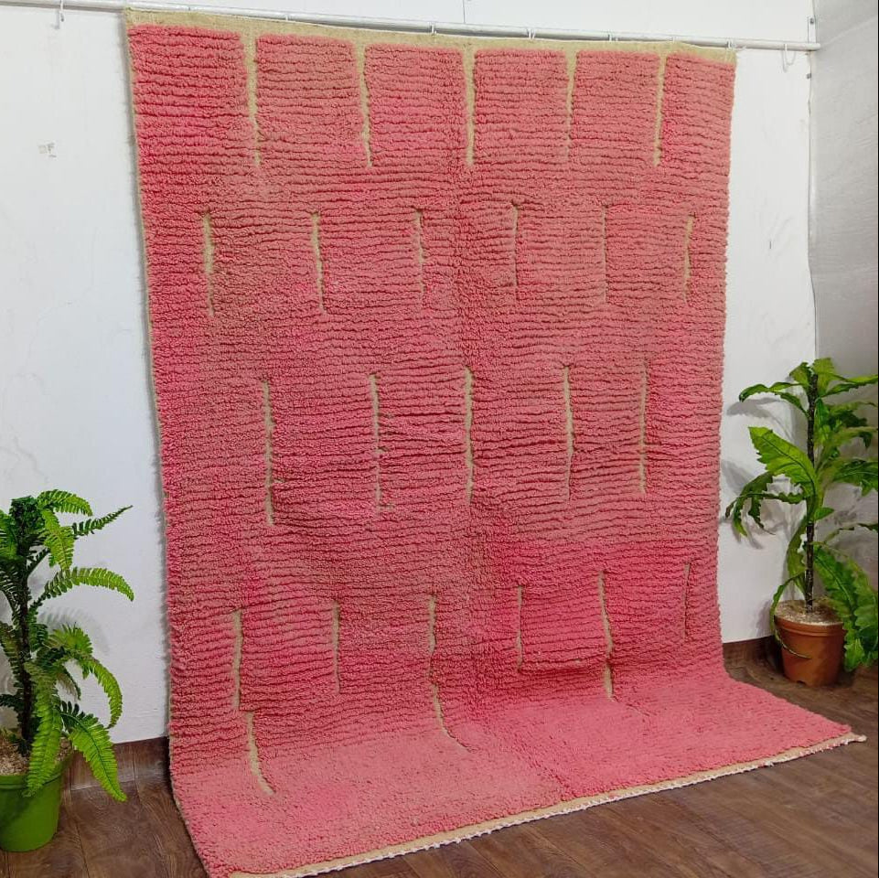Handmade Custom Berber Rug | Moroccan Blush Pink Wool Rug