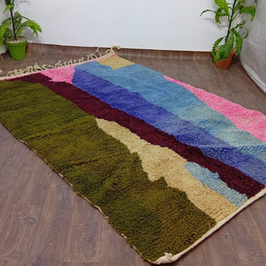 Handmade Moroccan Custom Carpet | Colorful Berber Wool Rug
