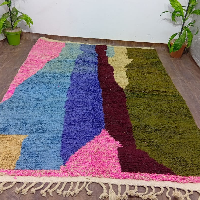 Handmade Moroccan Custom Carpet | Colorful Berber Wool Rug