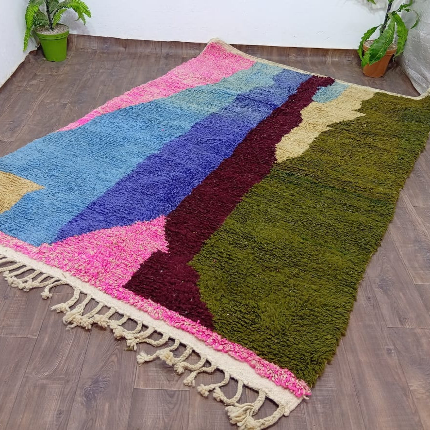 Handmade Moroccan Custom Carpet | Colorful Berber Wool Rug