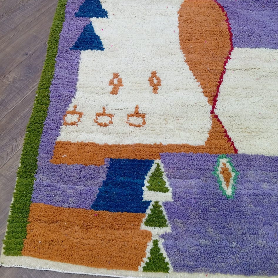 Custom Moroccan Wool Rug – Handmade Abstract Boujaad Berber Carpet