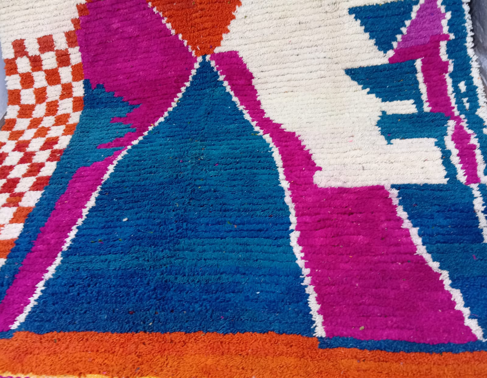Custom Colorful Boujaad Moroccan Wool Rug – Bright Abstract Berber Art for Your Home
