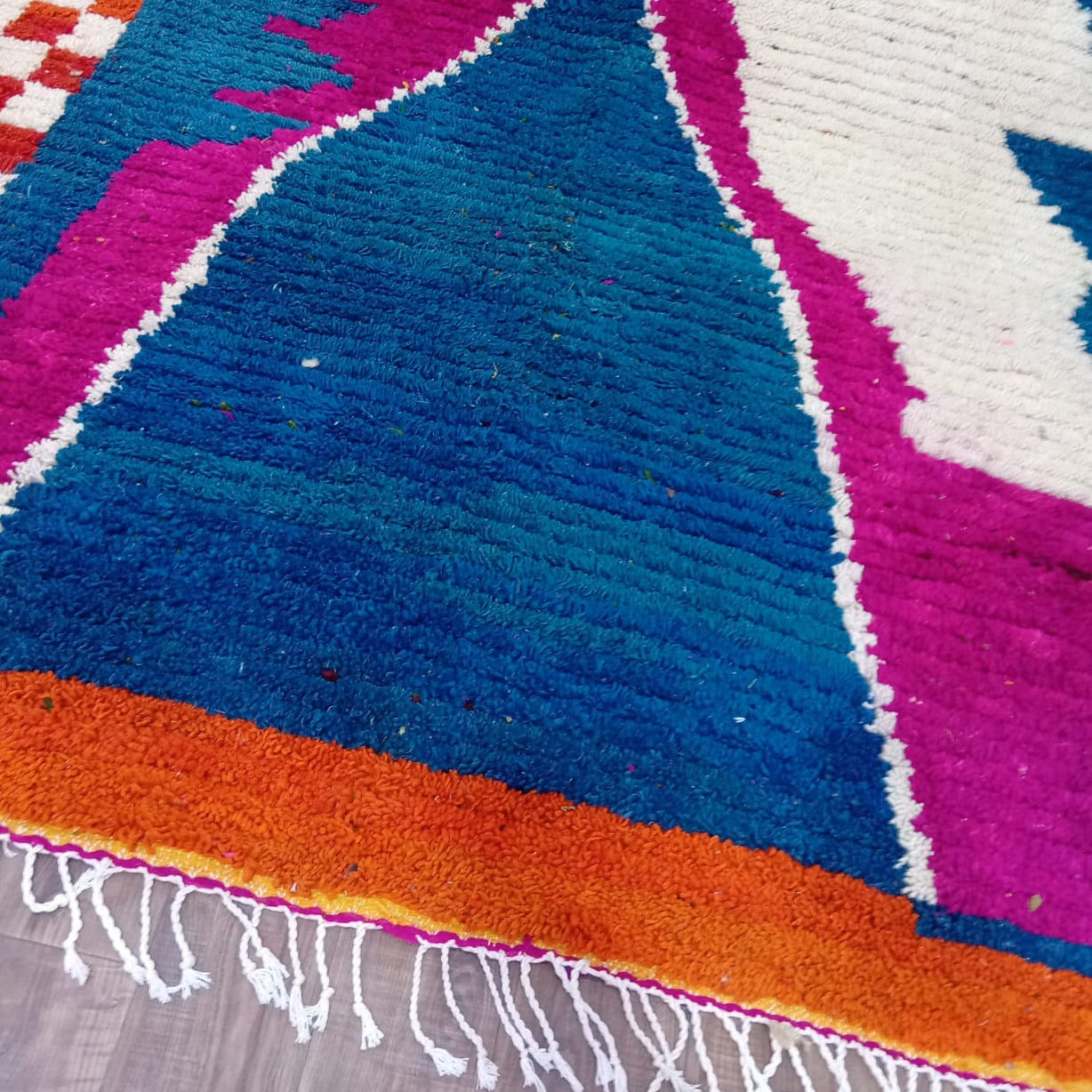 Custom Colorful Boujaad Moroccan Wool Rug – Bright Abstract Berber Art for Your Home