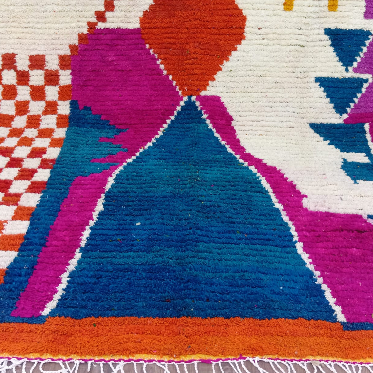 Custom Colorful Boujaad Moroccan Wool Rug – Bright Abstract Berber Art for Your Home