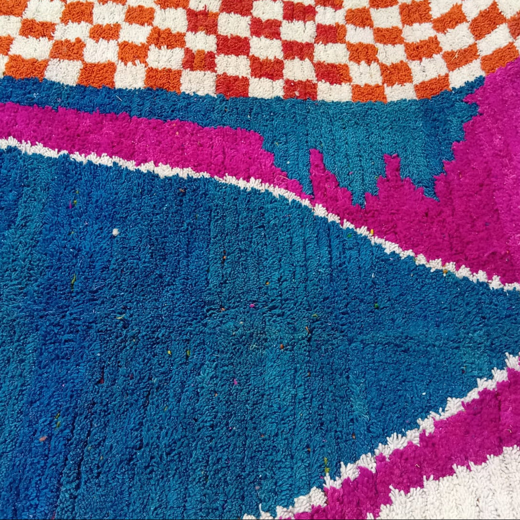 Custom Colorful Boujaad Moroccan Wool Rug – Bright Abstract Berber Art for Your Home