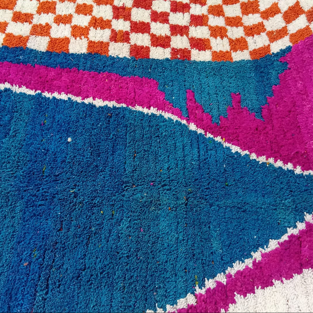 Custom Colorful Boujaad Moroccan Wool Rug – Bright Abstract Berber Art for Your Home