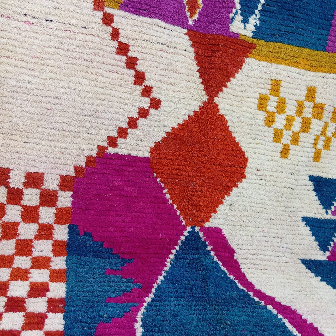 Custom Colorful Boujaad Moroccan Wool Rug – Bright Abstract Berber Art for Your Home