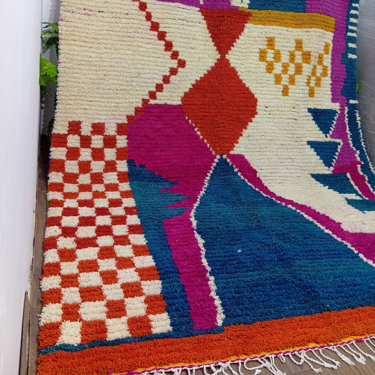 Custom Colorful Boujaad Moroccan Wool Rug – Bright Abstract Berber Art for Your Home