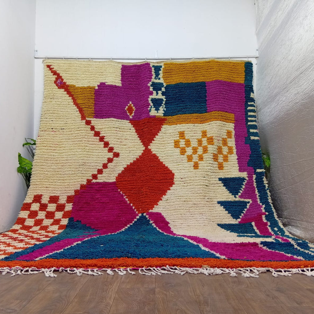 Custom Colorful Boujaad Moroccan Wool Rug – Bright Abstract Berber Art for Your Home