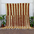 Bold Custom White & Orange Moroccan Wool Rug