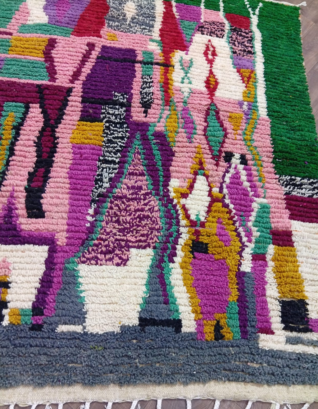 Custom Handmade Moroccan Boujaad Rug – Abstract Berber Wool Statement Piece