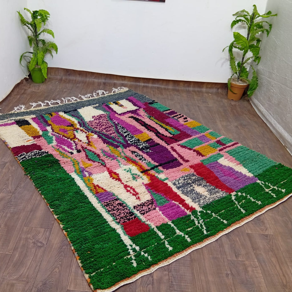 Custom Handmade Moroccan Boujaad Rug – Abstract Berber Wool Statement Piece