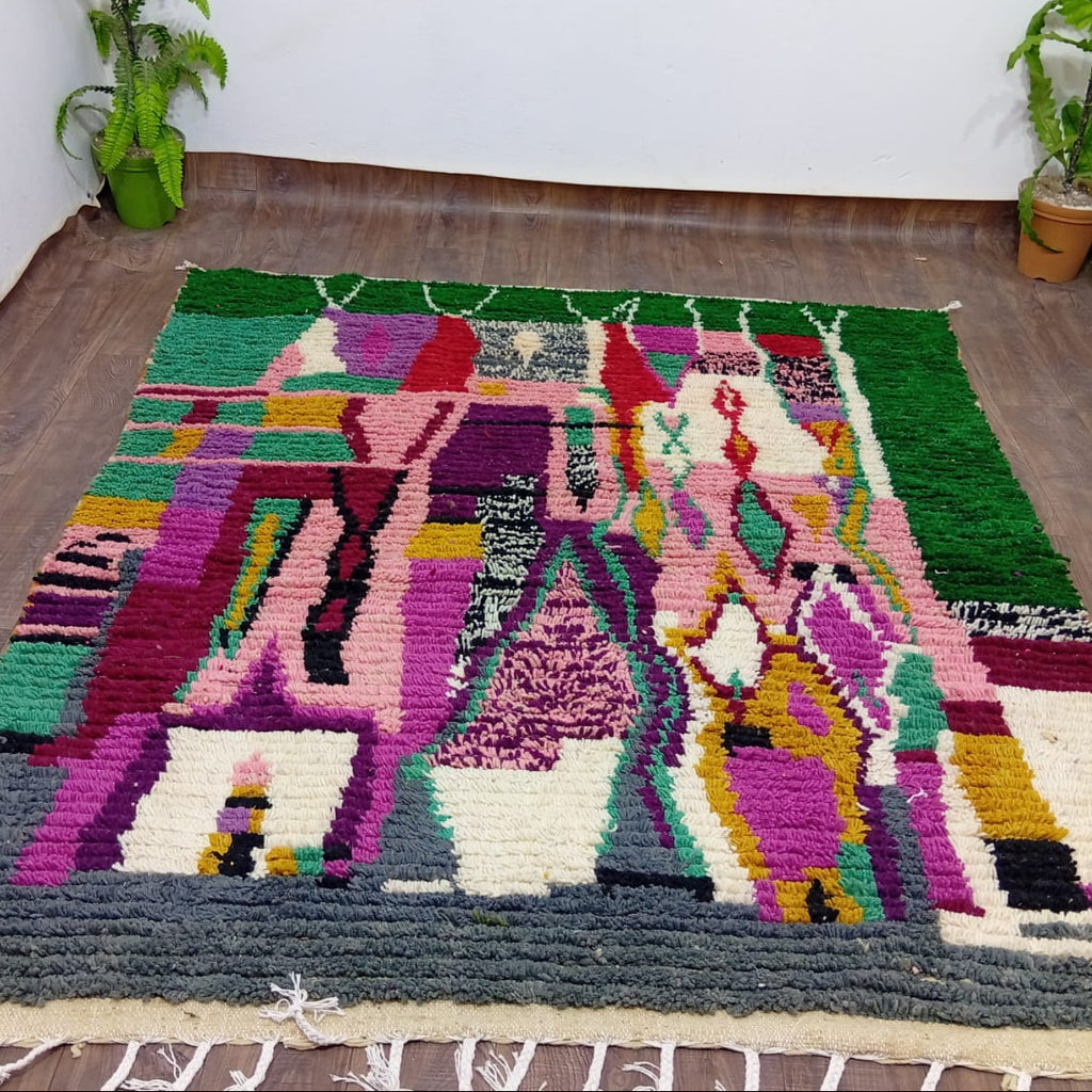 Custom Handmade Moroccan Boujaad Rug – Abstract Berber Wool Statement Piece