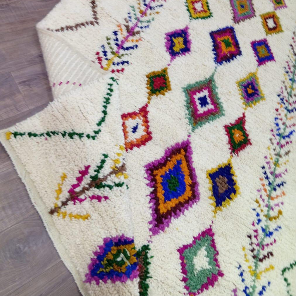Colorful Moroccan Rug, Berber Diamond Wool Rug, Custom Boho Carpet